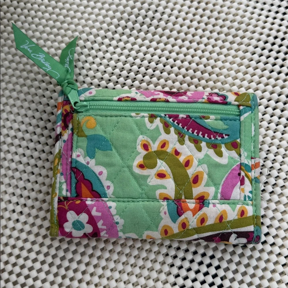 Floral Wallet with Green and Pink Accents